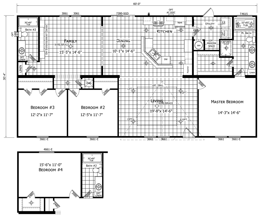 Bedroom Double Wide Floor Plans Home Interior Design